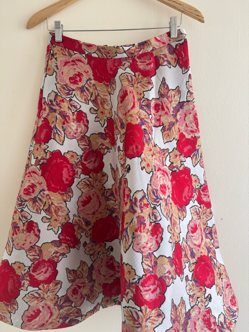 Rachel Antonoff Red Floral Midi Skirt sz 4